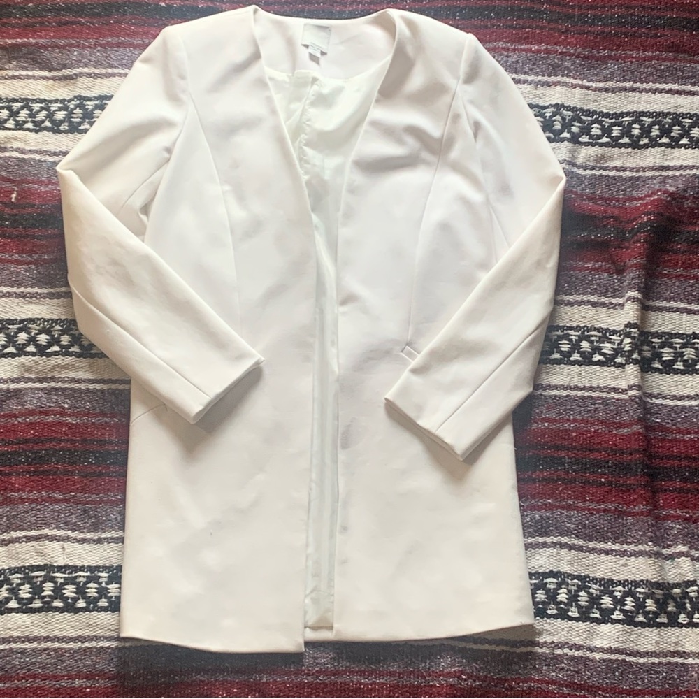 Halogen Off-White Long Jacket/Blazer/Coat XS